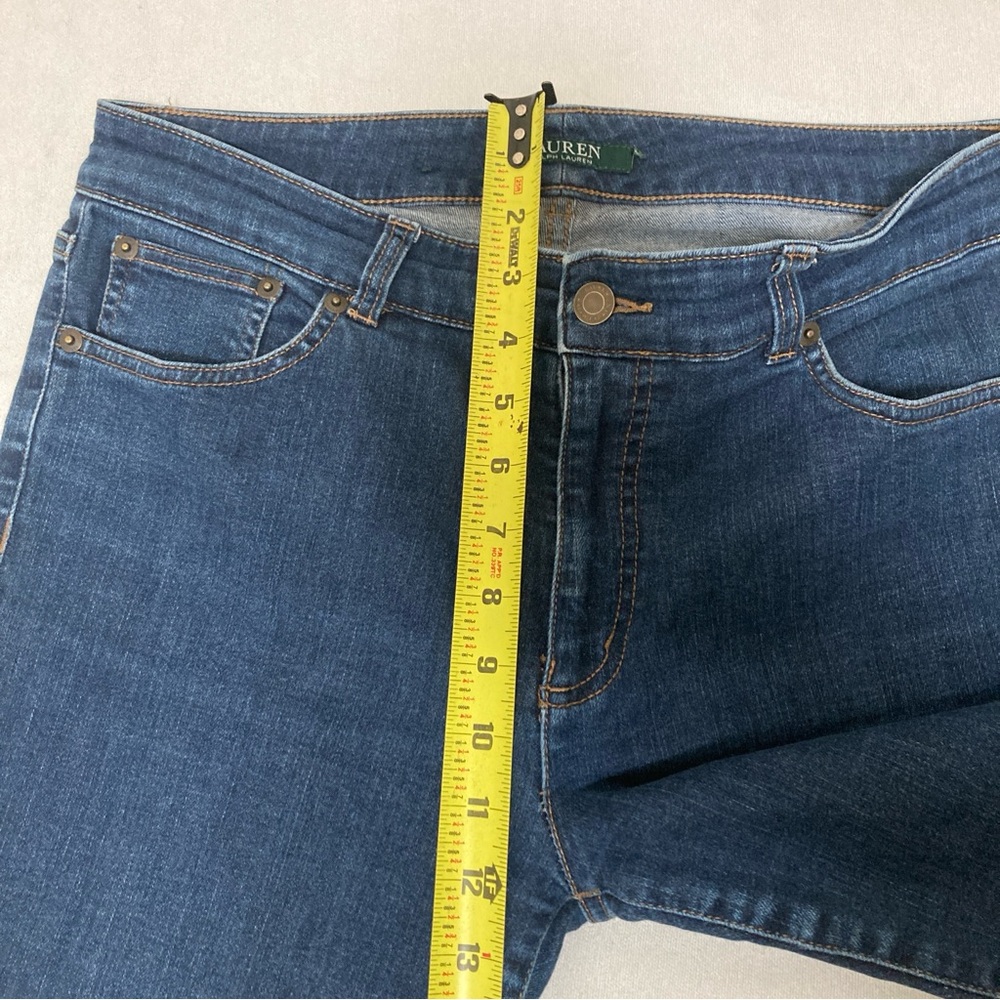 LAUREN RALPH LAUREN Women’s Premier Straight Mid Rise Stretch Blue Jeans Size 32 - Picture 13 of 16